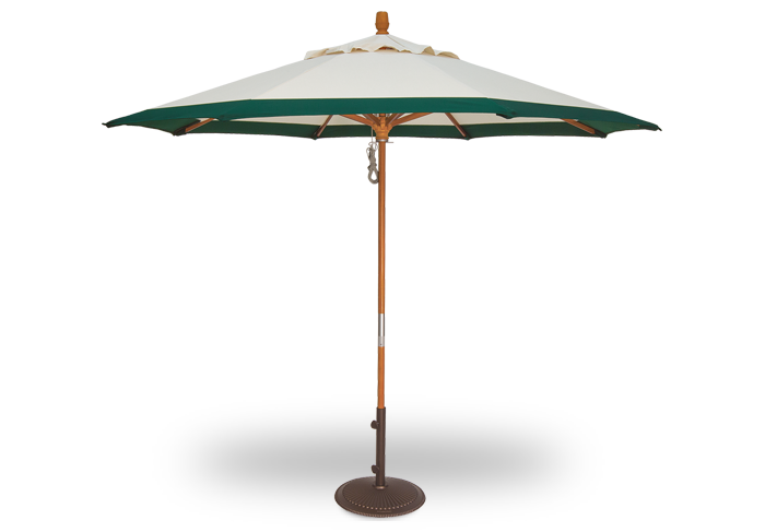 Treasure Garden 9' Quad Pulley Lift Octagon Hardwood Frame Umbrella