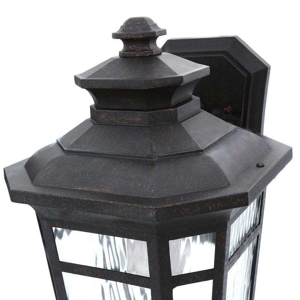 Home Decorators Collection Waterton 1-Light Dark Ridge Bronze Outdoor Wall Lantern Sconce 23123