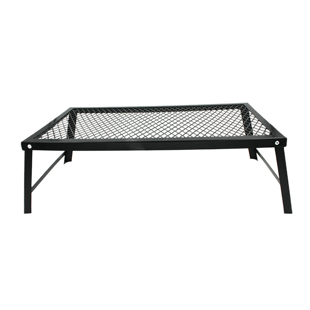 HOMEMAXS Iron Portable Spray Foldable Table for Camping Outdoor Activities Mesh Picnic Barbecue Desk ANti-rust Table (Black)