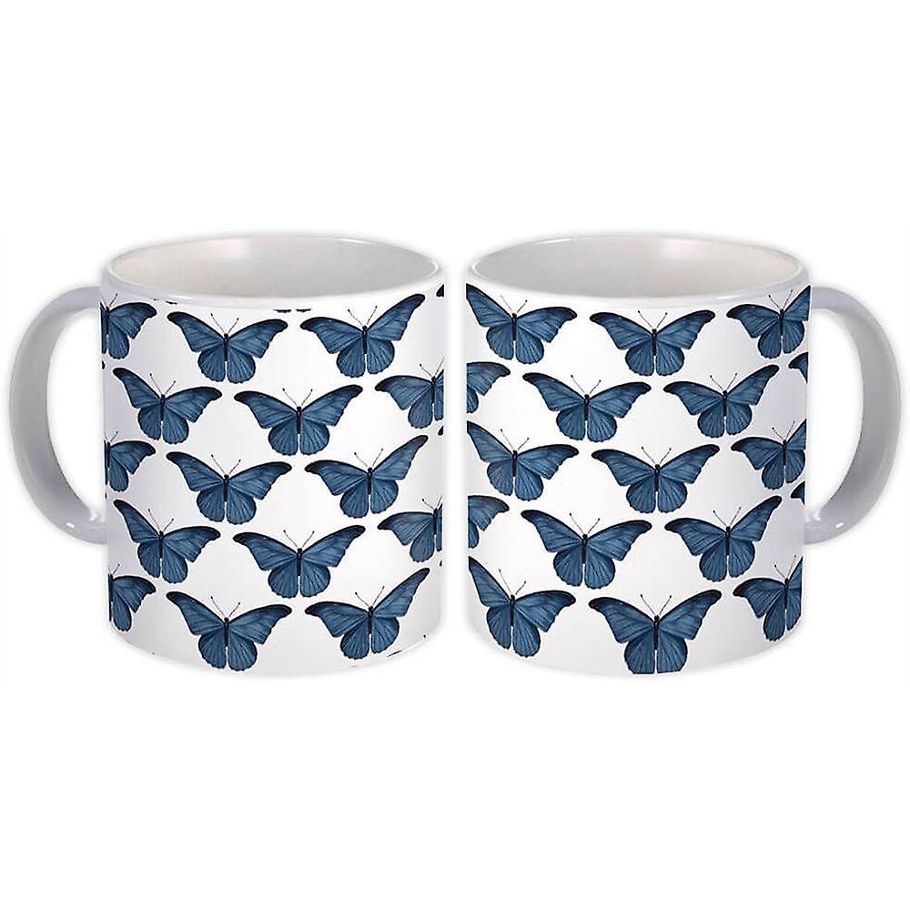 Gift Mug: Repeatable Butterfly Pattern Dark