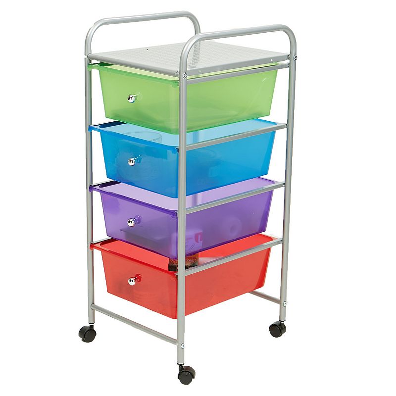 Mind Reader Storage Trolley Rolling Cart With Removable Containers