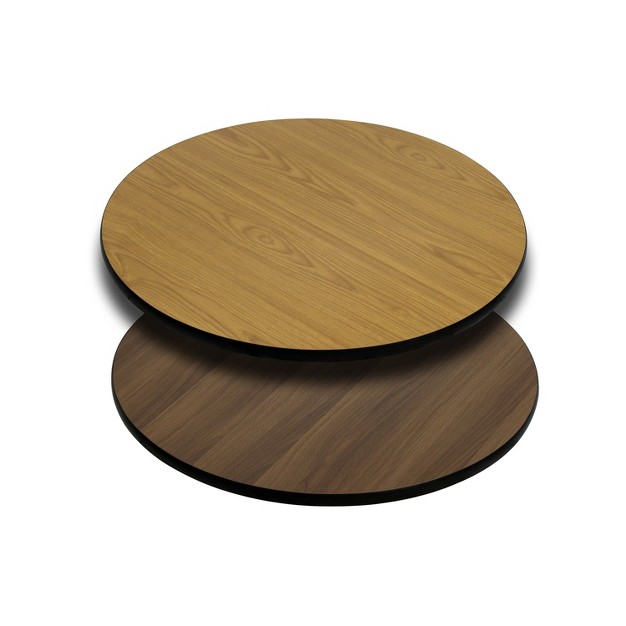 Flash Furniture 3 Pack 24 x27 x27 Round Table Top With Reversible Laminate Top