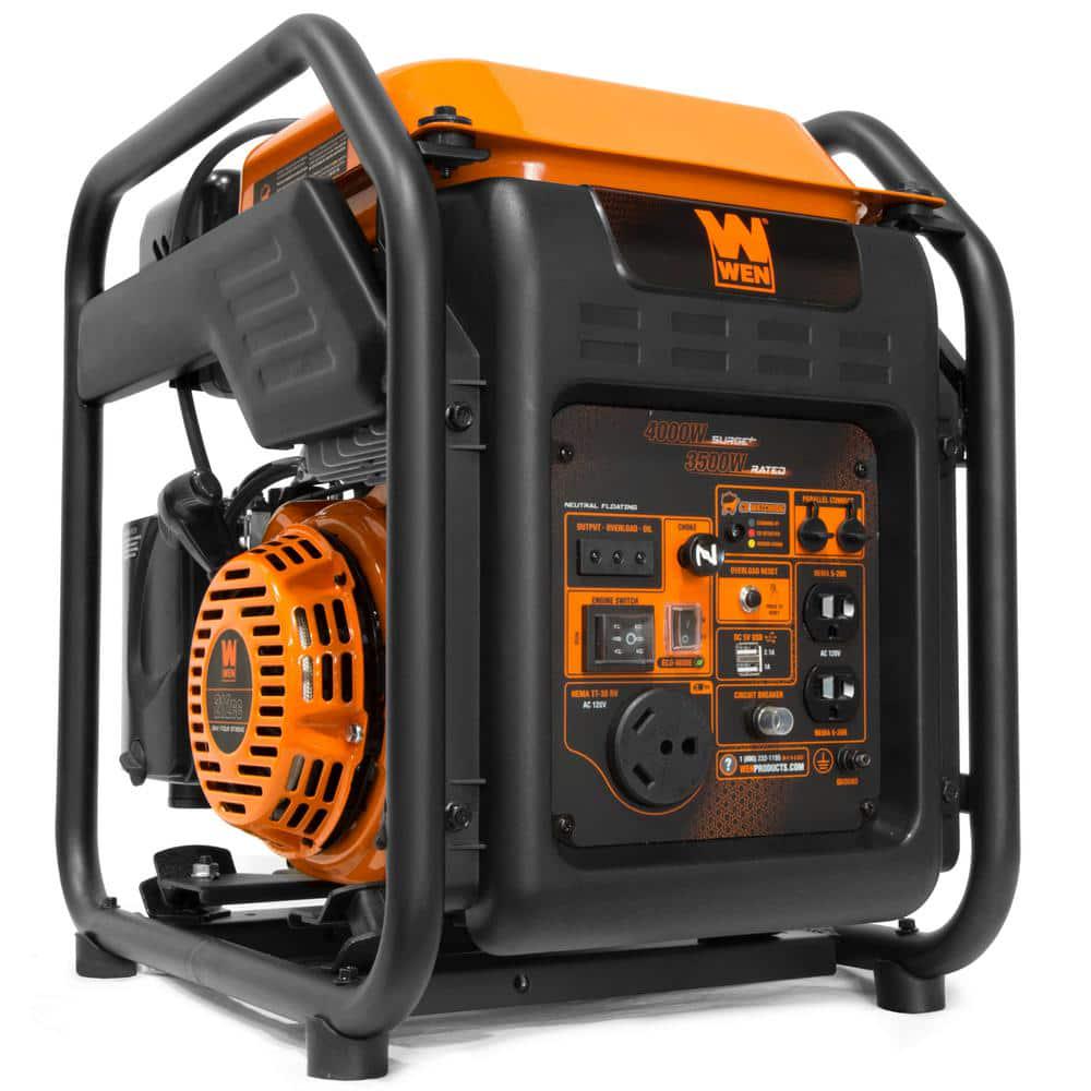 WEN 4000Watt RVReady Recoil Start Gasoline Powered Open Frame Inverter Generator with CO Shutdown Sensor