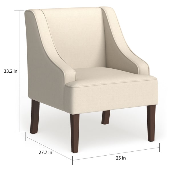 Porch and Den Lyric Cream Swoop Arm Accent Chair