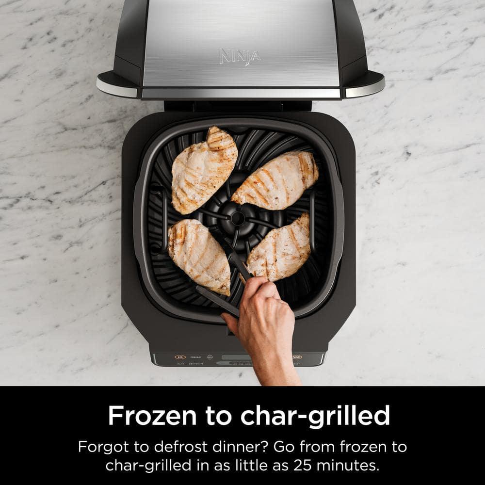 Ninja Foodi 6in1 Indoor Grill and 4 qt Black Air Fryer with Roast Bake Broil Dehydrate 2nd Generation