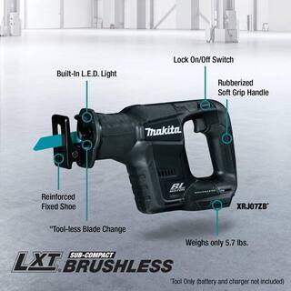 Makita 18V LXT Sub-Compact Lithium-Ion Brushless Cordless Variable Speed Reciprocating Saw (Tool-Only) XRJ07ZB