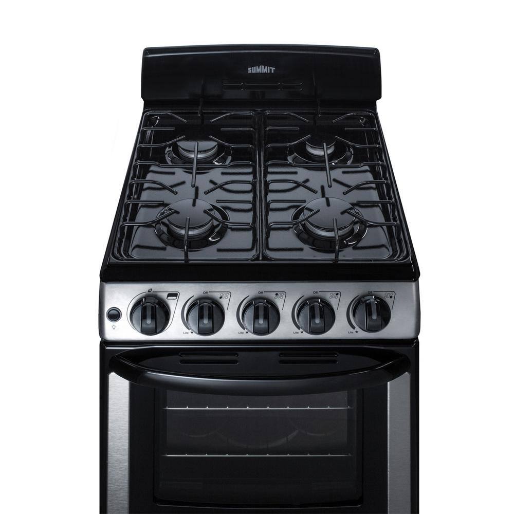 Summit Appliance 20 in. 2.3 cu.ft. Gas Range in Stainless Steel PRO201SS1