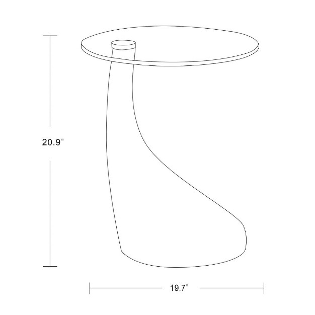 Lava Accent Table Abs And Glass Top Manhattan Comfort