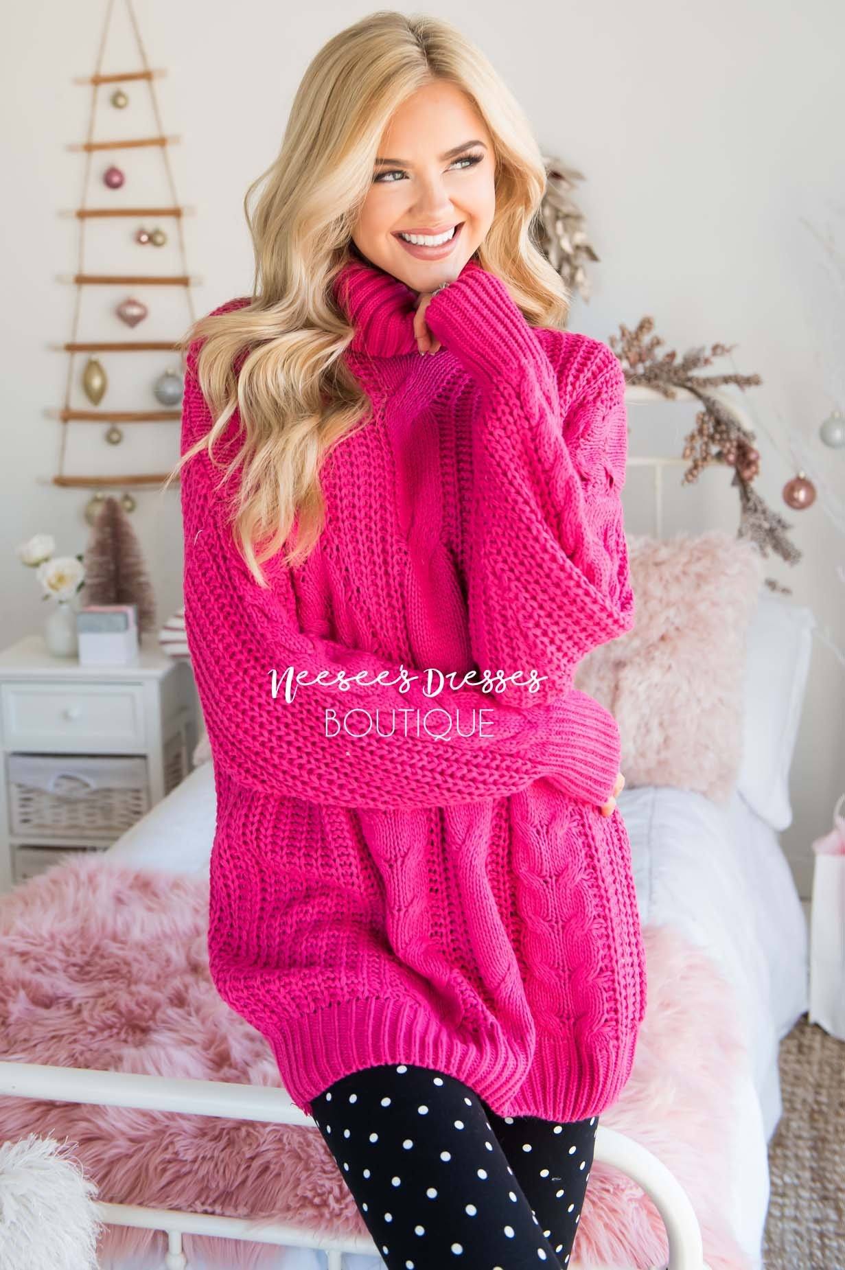 Blessed Heart Cable Knit Sweater