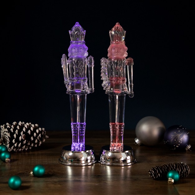 Northlight Set Of 2 Led Lighted And Musical Nutcracker Christmas Figurines 12 5 inch