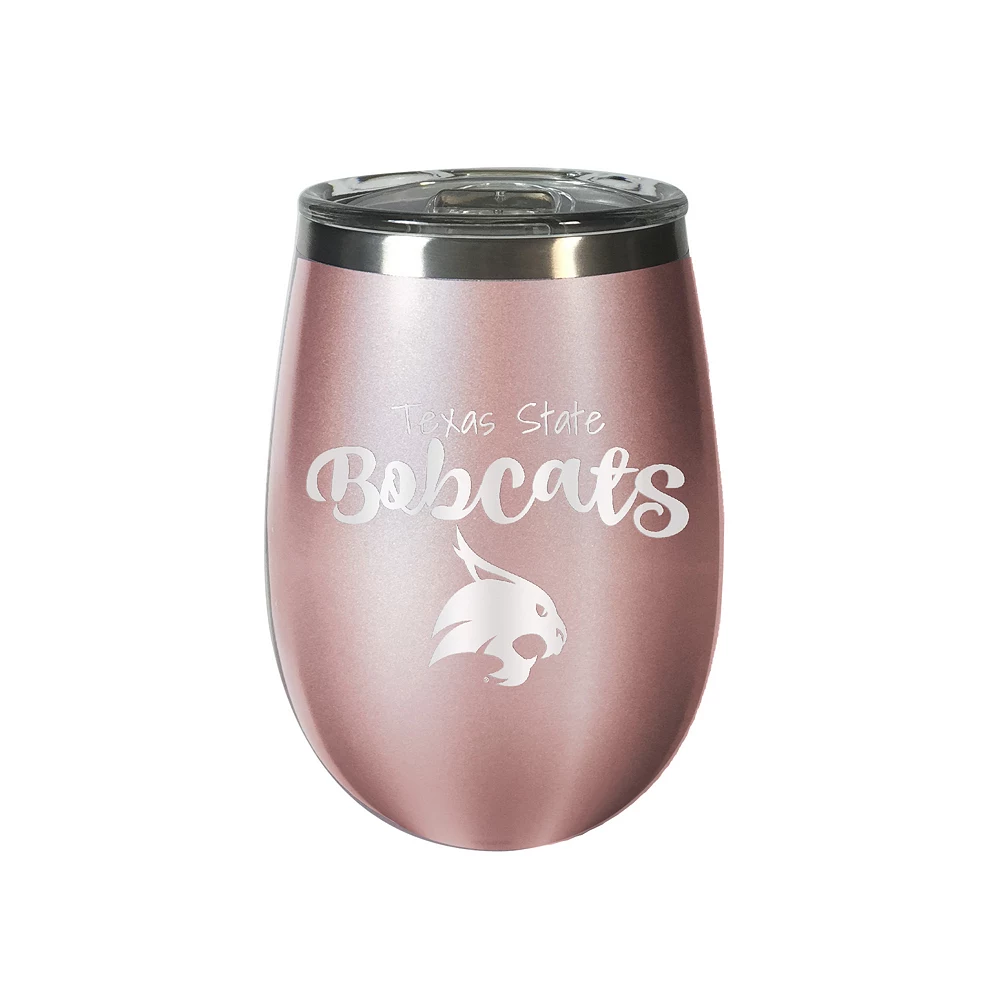 Texas State Bobcats Rose Gold Finish Wine Tumbler