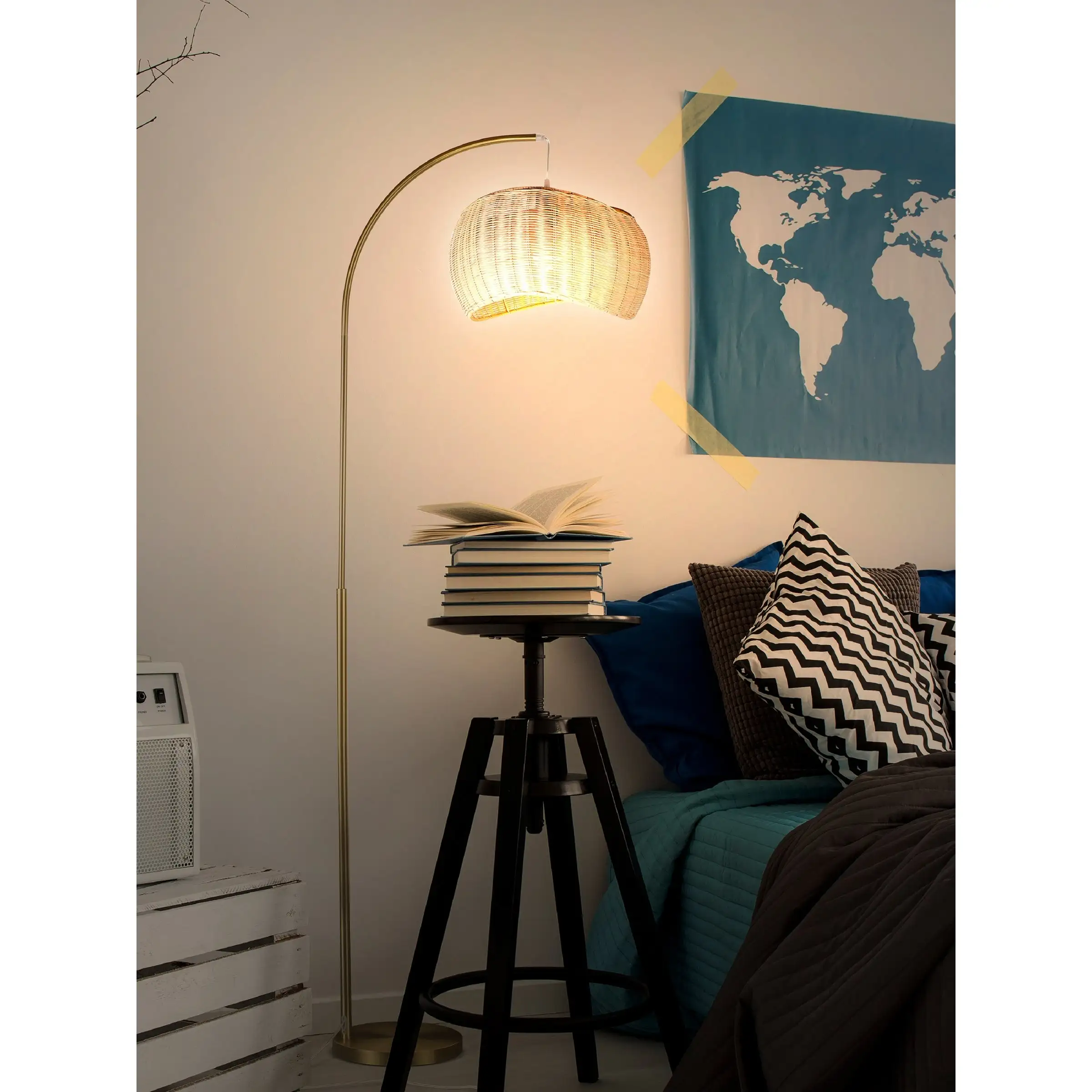 Brightech Wave Pendant LED Floor Lamp - Brass