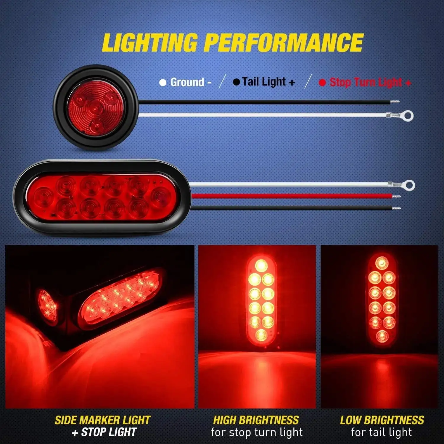 Set of 2 Steel Trailer Light Boxes w/6