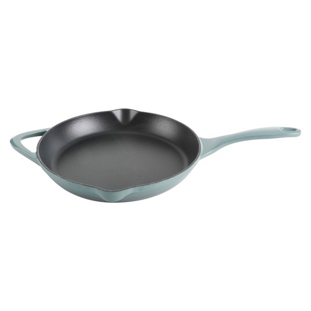 Cravings By Chrissy Teigen 11 Inch Round Enameled Cast Iron Skillet In Ombre Green