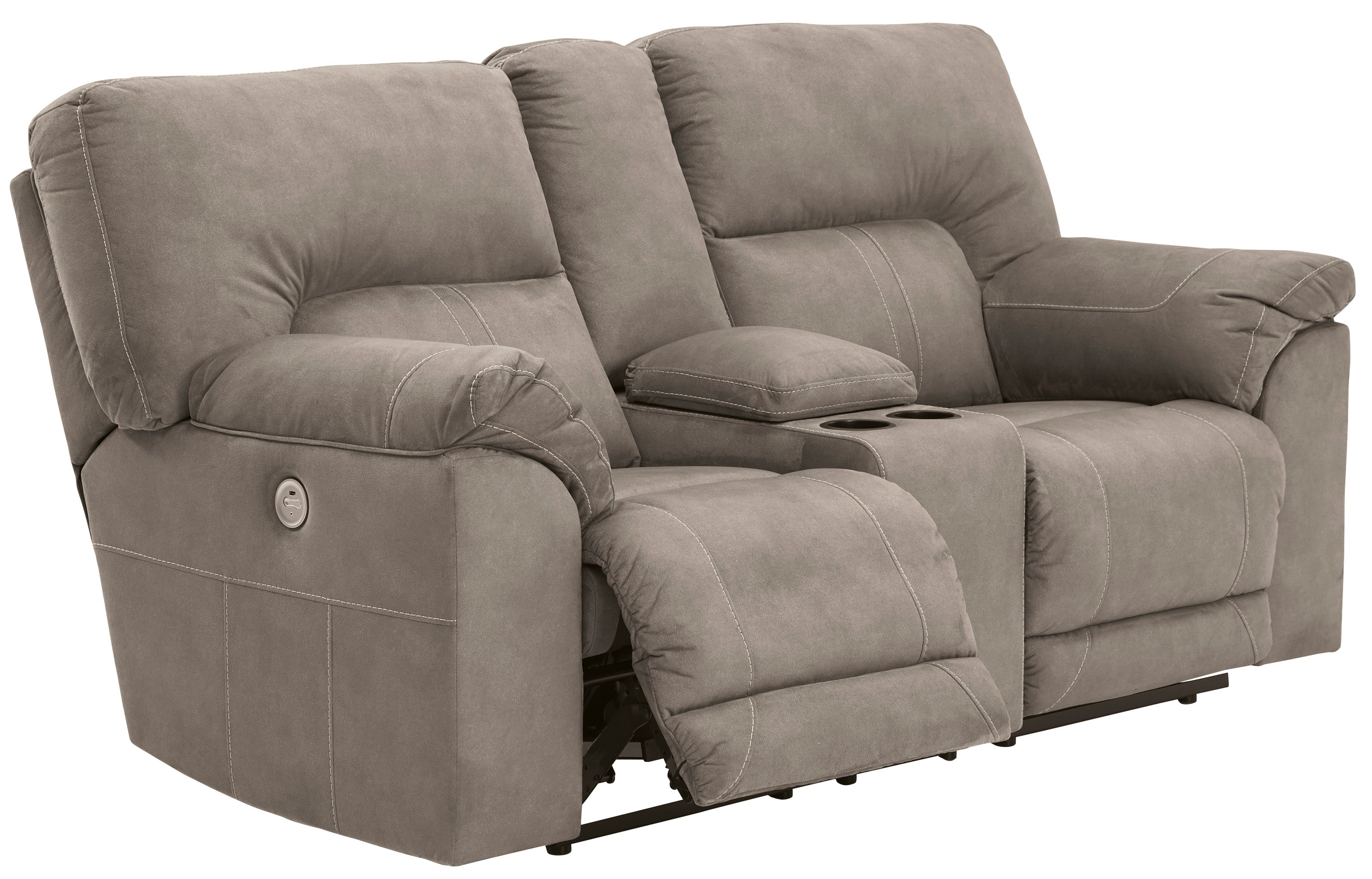 Cavalcade Double Recliner Power Loveseat with Console