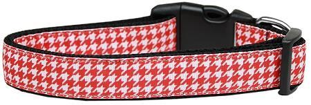 Red Houndstooth Nylon Cat Safety Collar