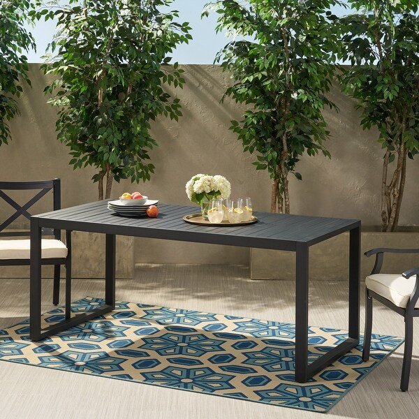 Navan Modern Aluminum Outdoor Dining Table by Christopher Knight Home