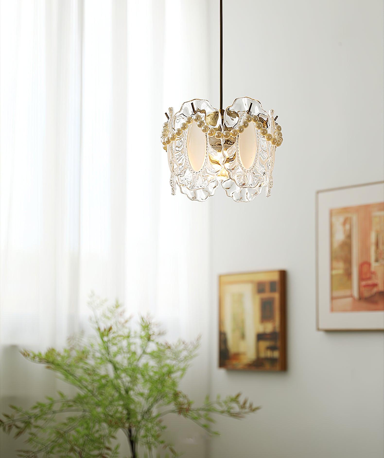 Floral Glass Pendant Lamp