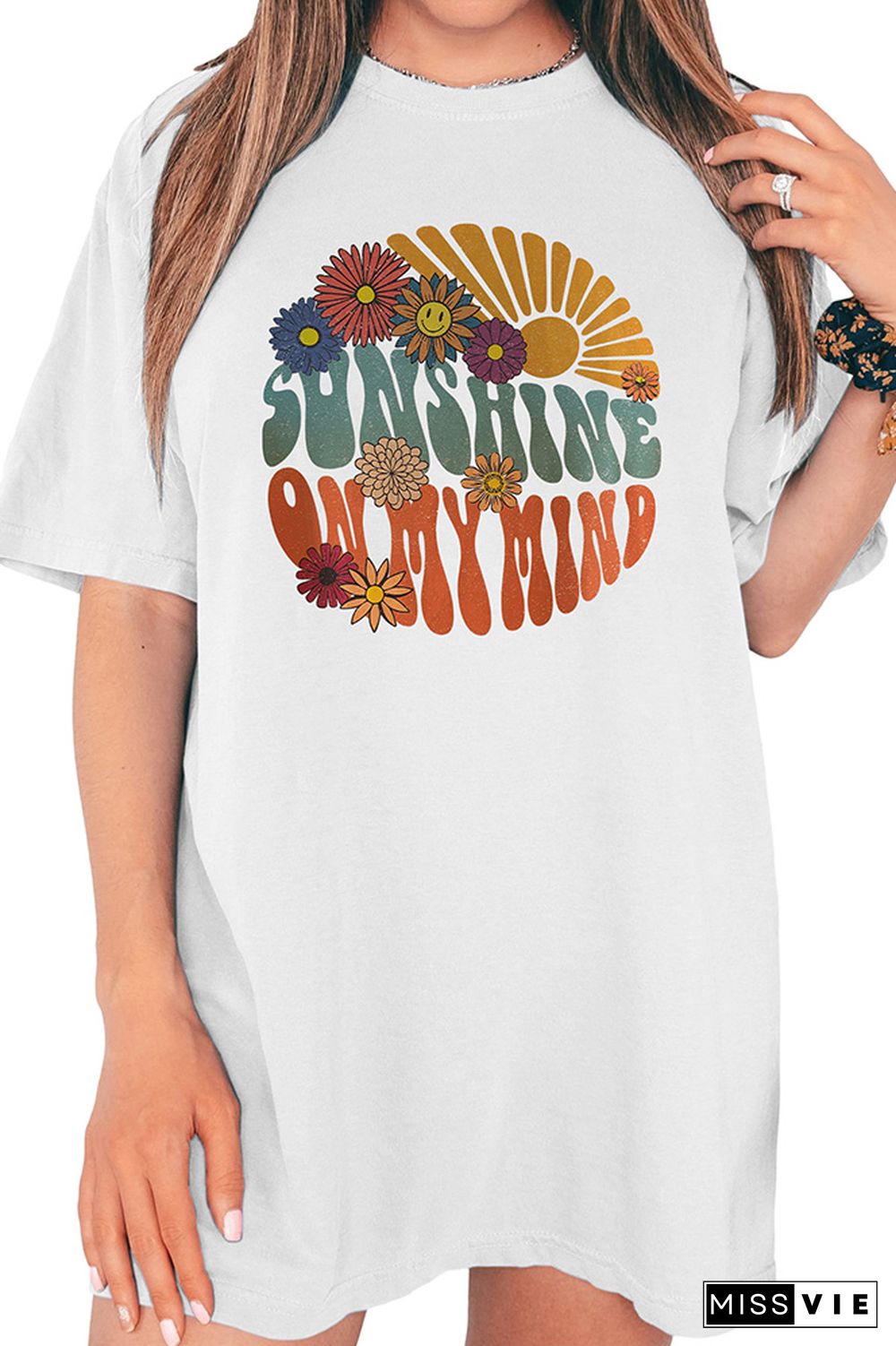 Vintage Sunshine Flower Graphic Tee