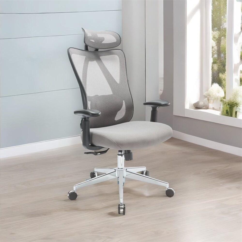 High Back Office Chair with Adjustable Headrest and Waistrest Mesh