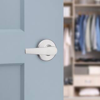 Kwikset Delta Satin Chrome Passage Door Handle for Hall or Closet 200DL26D6ALR