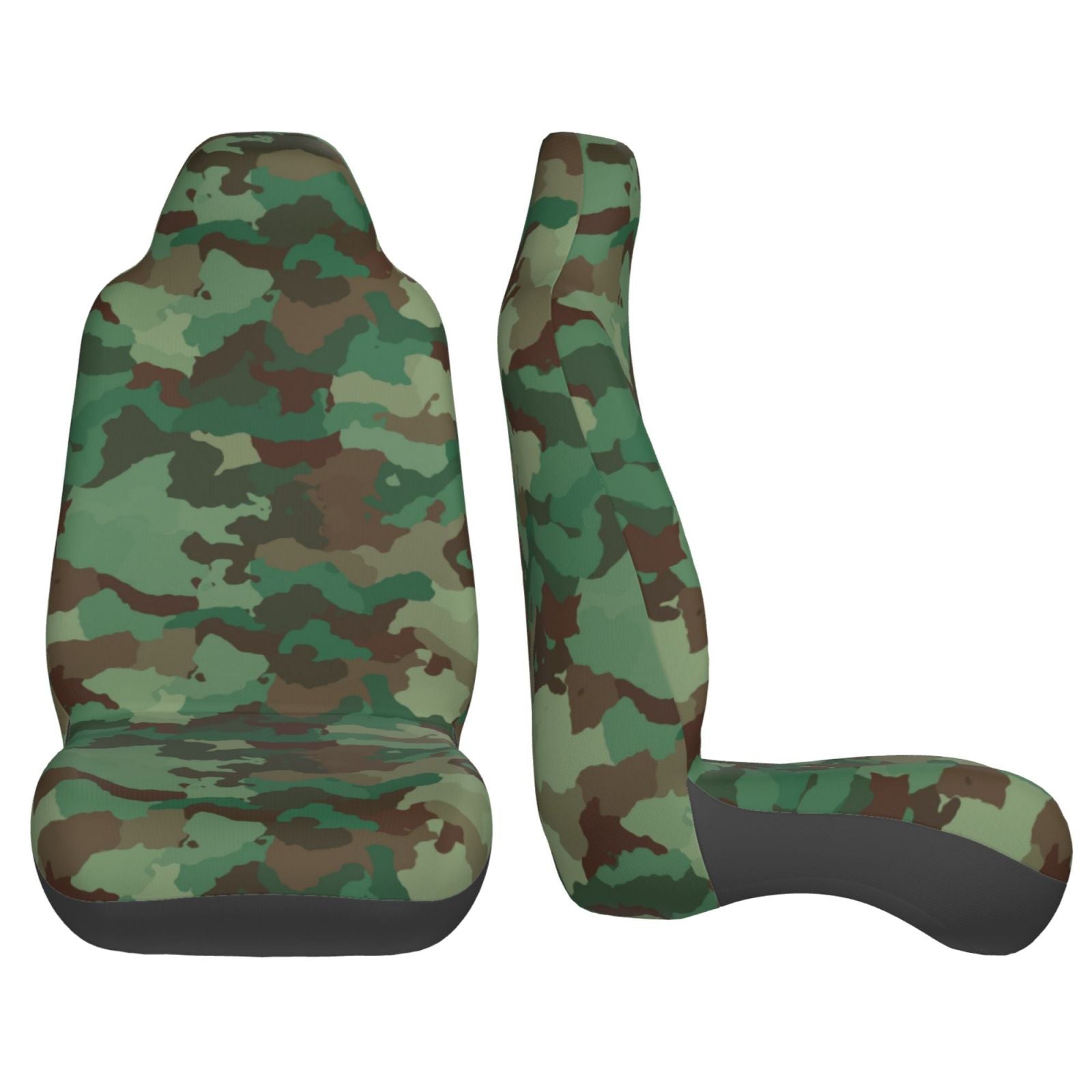 TEQUAN Front Seat Covers， Abstract Camouflage Texture Pattern 2 Piece Car Seat Cover Fit Most Car SUV Truck Van