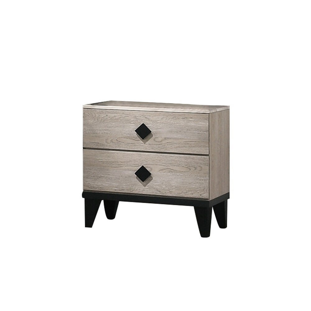 Cream Nightstand With 2 Drawers