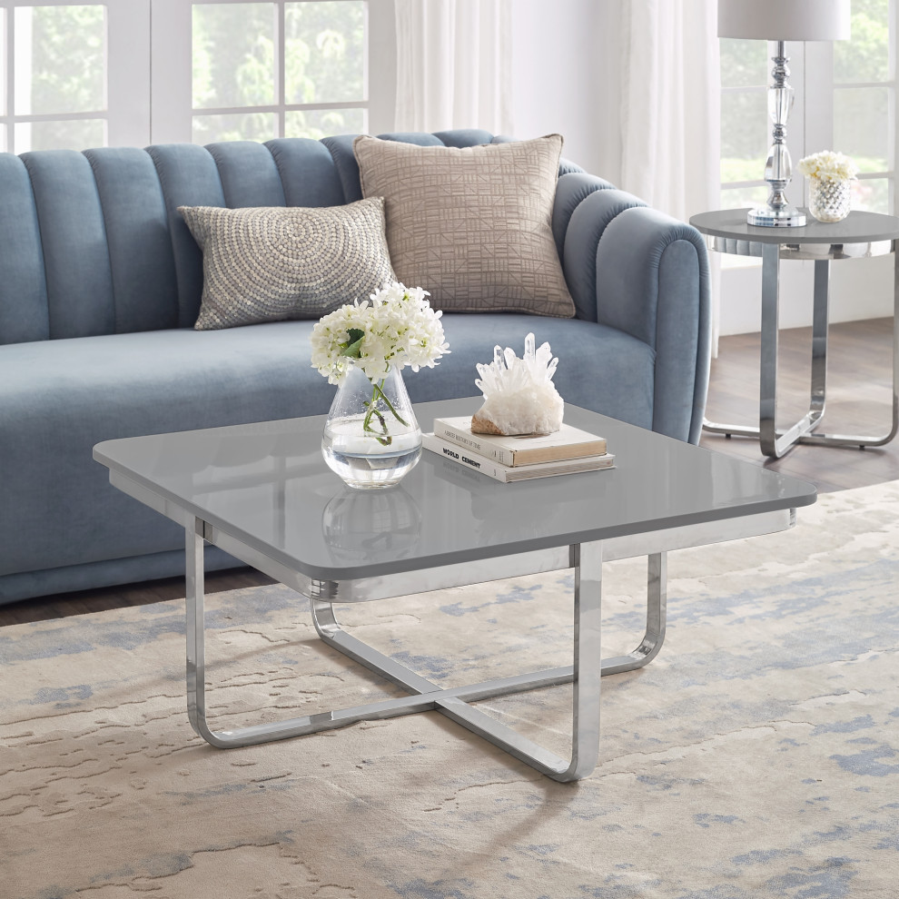 Keala Coffee Table  High Gloss Lacquer Finish Top   Contemporary   Coffee Tables   by Inspired Home  Houzz