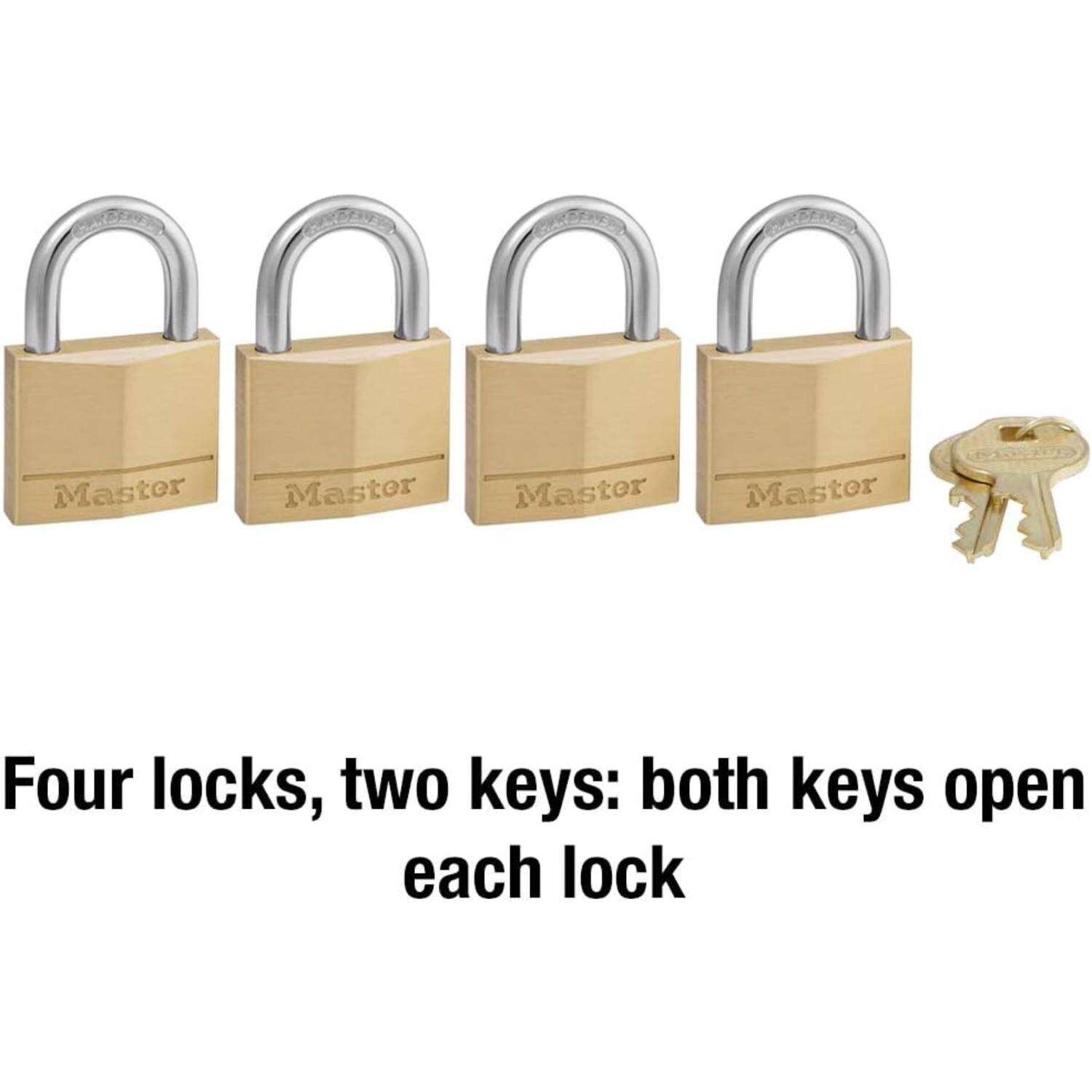 Master Lock 1-9/16 in. W Brass 4-Pin Cylinder Padlock Keyed Alike