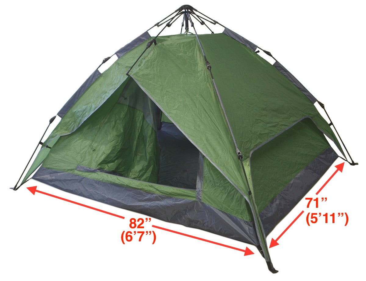 4 Person Instant Automatic Pop Up Tent for Backpacking， Camping， Hiking