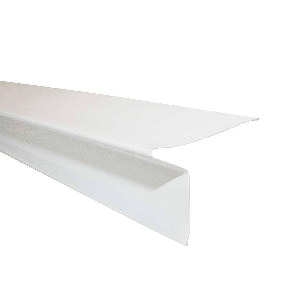 Gibraltar Building Products 2-516 in. x 1-14 in. x 10 ft. Galvanized Eave Drip Flashing in White 11419