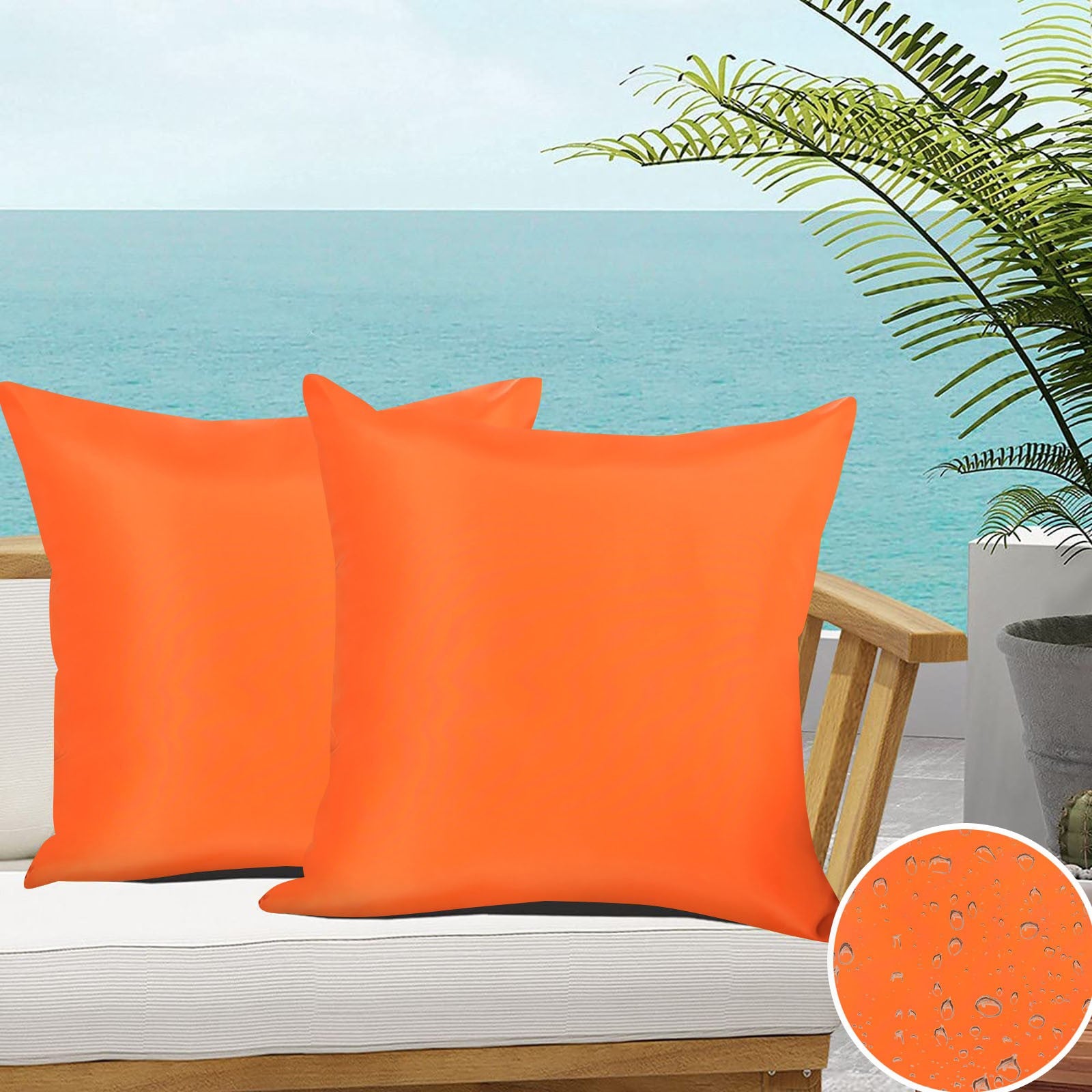 Follure Home Decor Outdoor Waterproof Throw Pillow Covers Durable Vibrants Decorative Outdoor Pillows Cushion Case Pillow Shell for Patio Couch