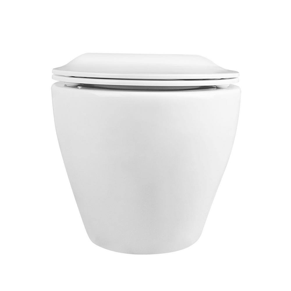 DEERVALLEY Liberty Wall-Mounted 1-Piece 0.81.6 GPF Dual Flush Elongated Toilet in White DV-1F0069