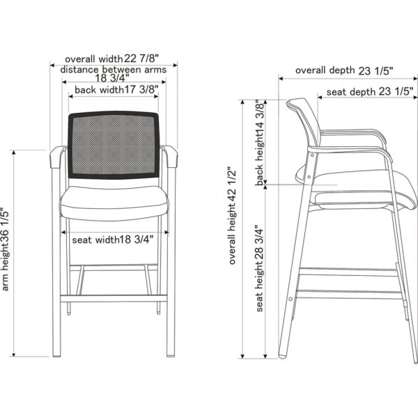 Lorell Mesh Back Guest Stool