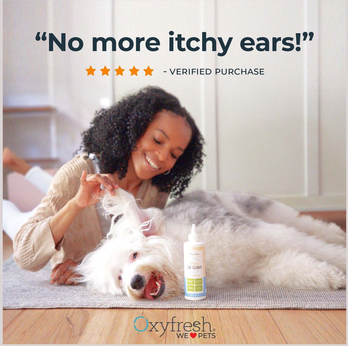 Oxyfresh Advanced Sensitive and Sting Free Cat and Dog Ear Cleaning Solution