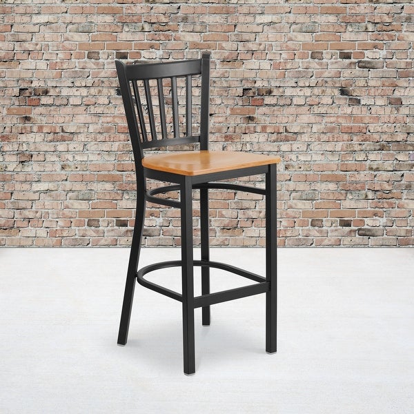 2 Pack Vertical Back Metal Restaurant Barstool