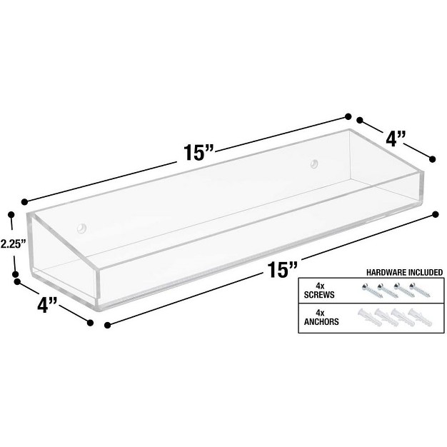 Sorbus Acrylic Bathroom Floating Display Shelves Clear Shelf Storage For Bath Toiletries Bookshelf Spice Rack Wall Mounted Clear