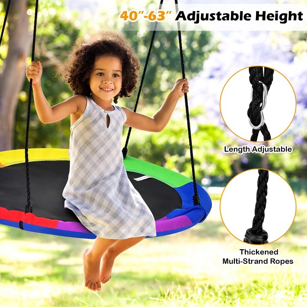 Costway 40 x27 x27 Flying Saucer Tree Swing For Kids Round Tree Swing For Outdoor