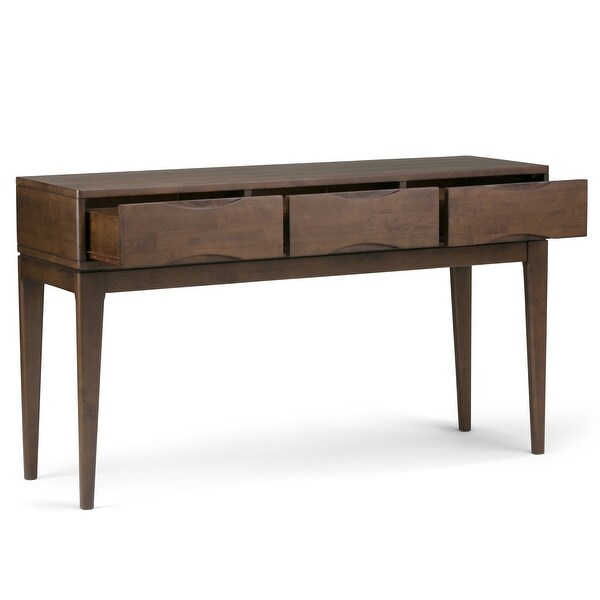 WYNDENHALL Pearson SOLID HARDWOOD 54 inch Wide Mid Century Modern Console Sofa Table - 54 W x 16 D x 31 H