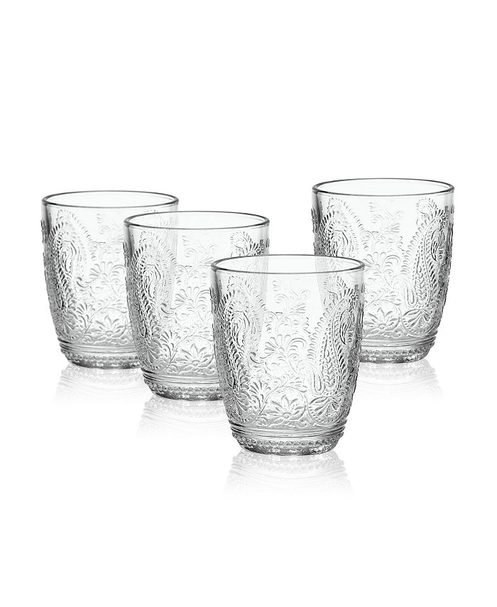 Fitz and Floyd Maddi 10-oz Double Old Fashioned Glasses 4-Piece Set