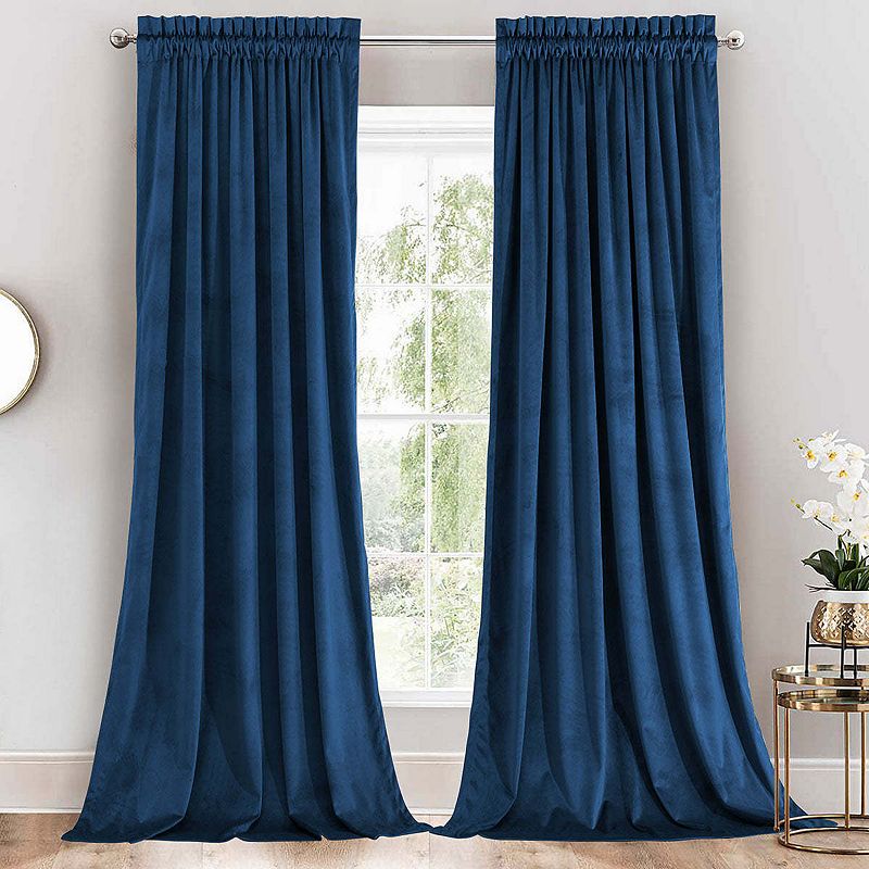 Heavyweight Velvet Curtain Rod Pocket Panels (Set of 2)