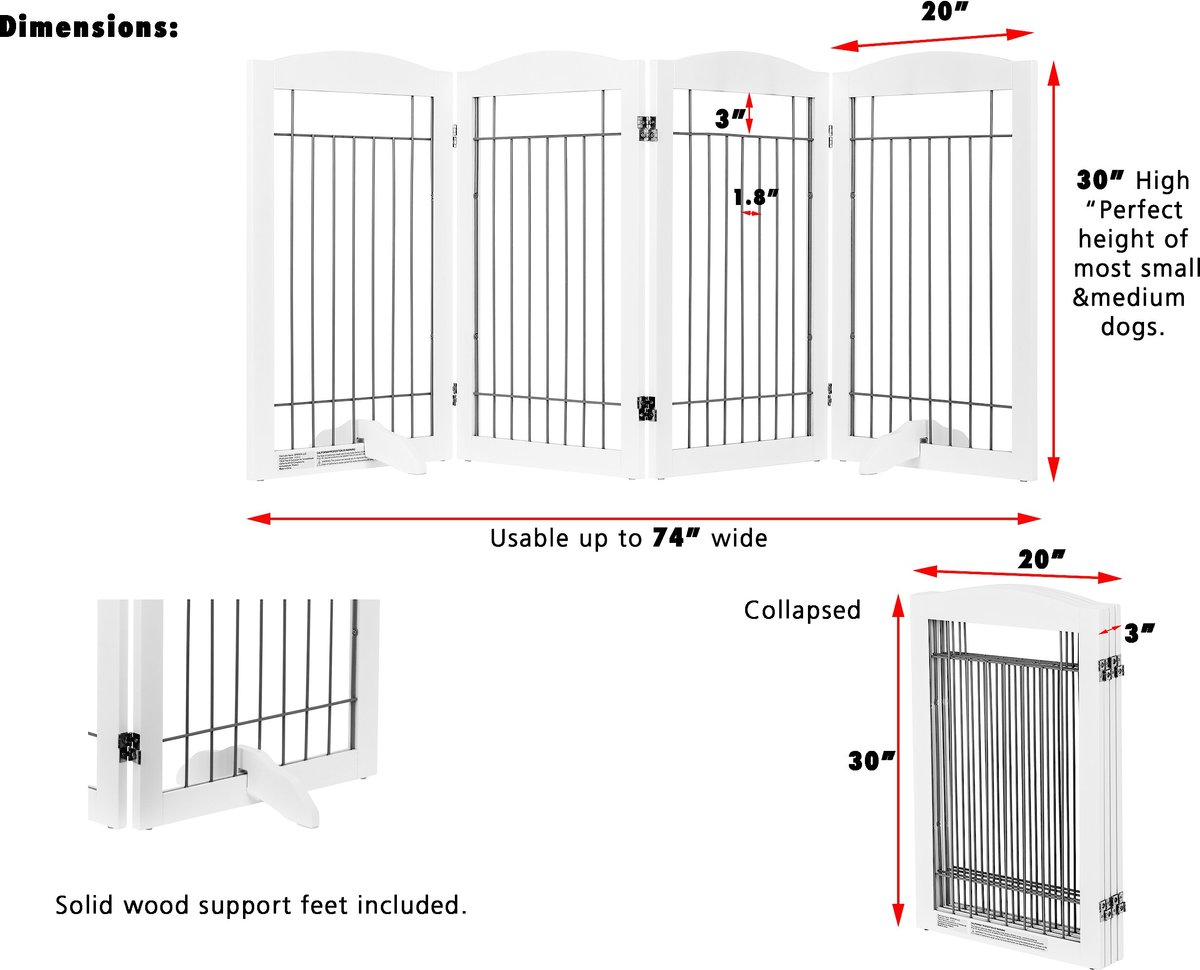 Spirich Freestanding Foldable Wire Dog Gate