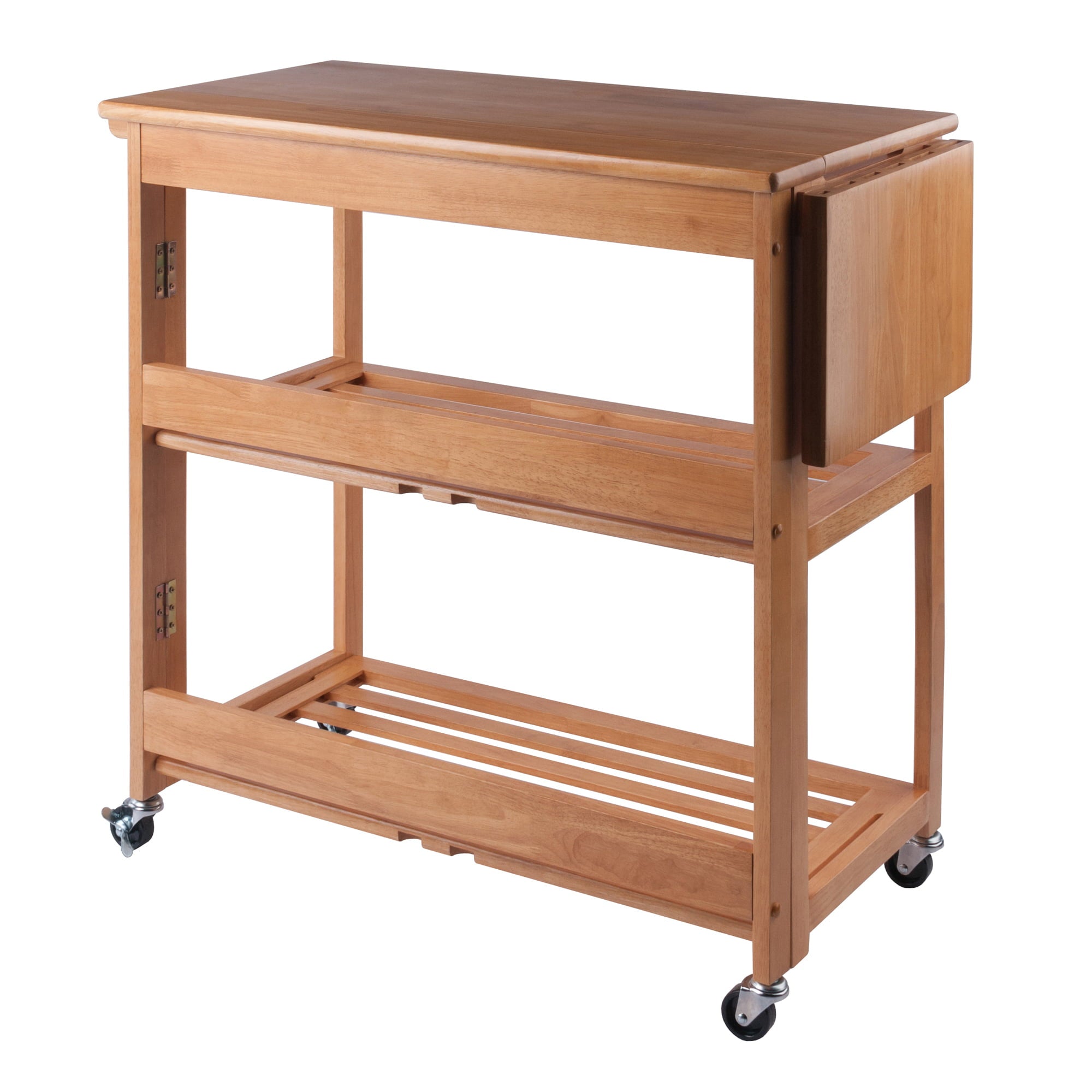 Winsome Wood Radley Foldable Utility Kitchen Cart， Light Oak Finish