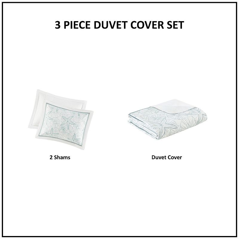 Harbor House Maya Bay 3-Piece Embroidered Coastal Duvet Cover Set with Shams