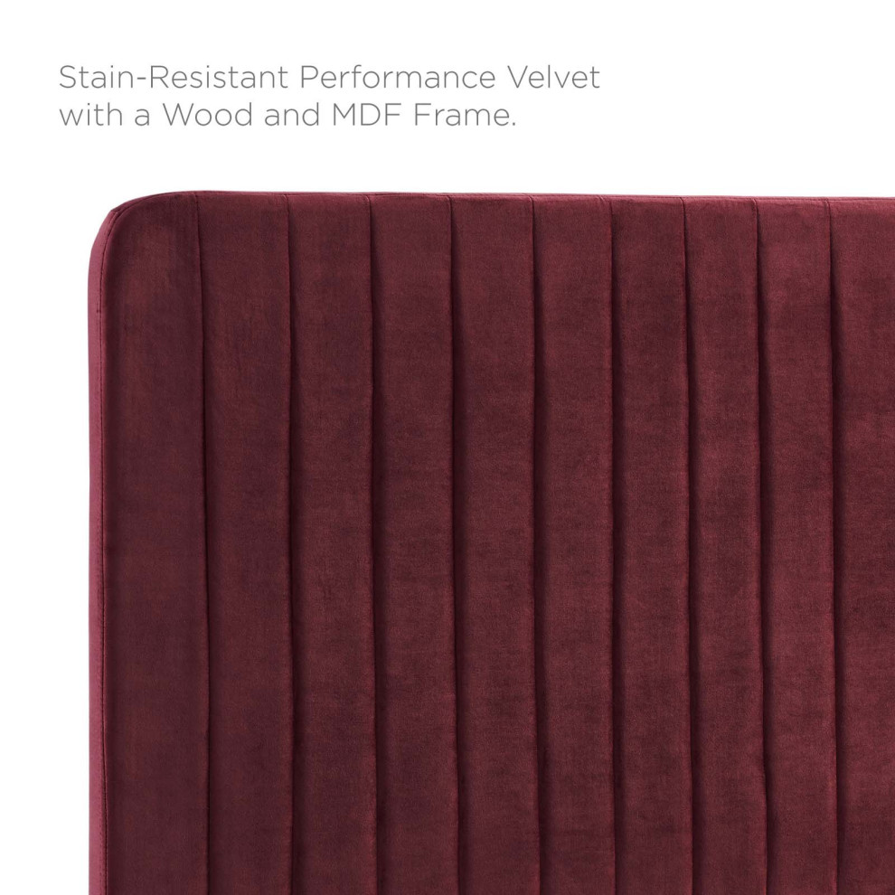 Milenna Channel Tufted Performance Velvet King/Cal King Headboard   Contemporary   Headboards   by ShopFreely  Houzz