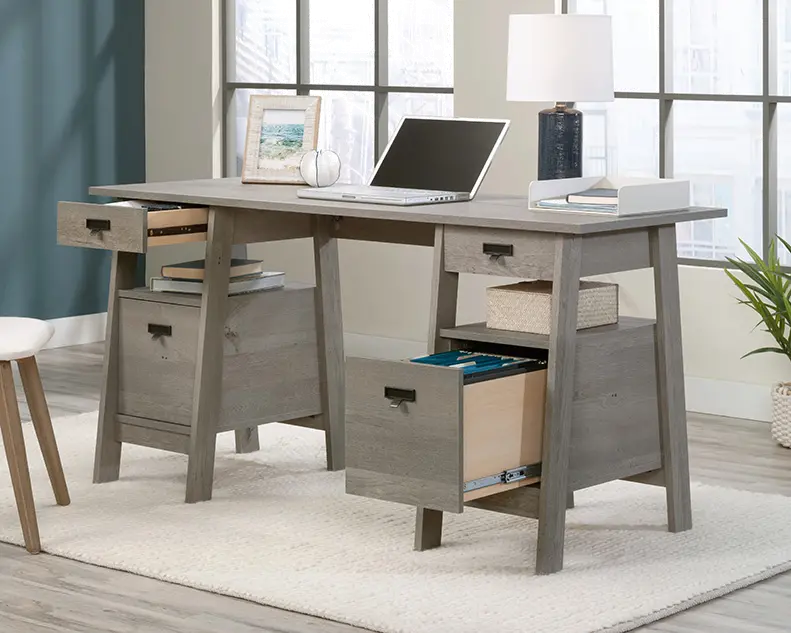 Trestle Mystic Oak Executive Office Desk