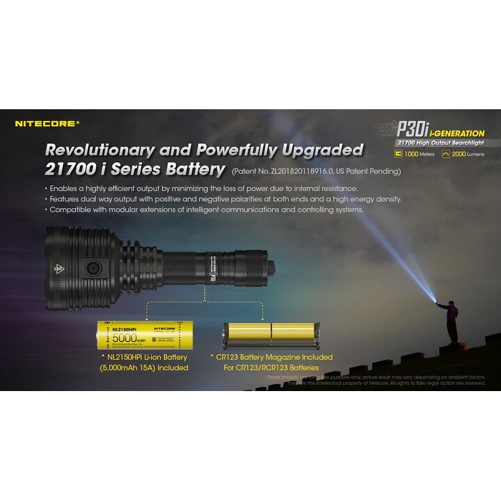 NITECORE P30i 2000 Lumen 1093 Yard Long Throw Flashlight Hunting Kit