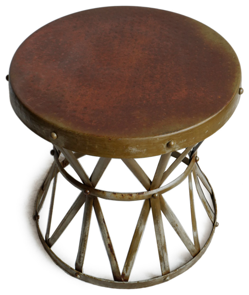 Outdoor Industrial Strap Table   Industrial   Outdoor Side Tables   by Design Mix Furniture  Houzz