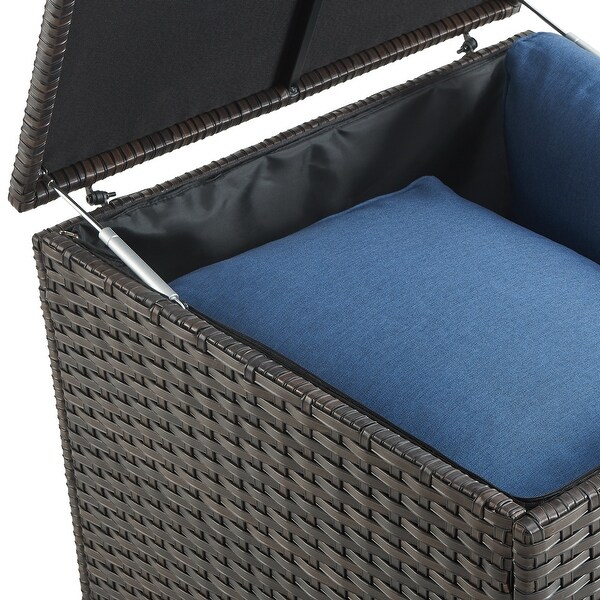 Outdoor Wicker Storage Box Rattan Pool Storage Box