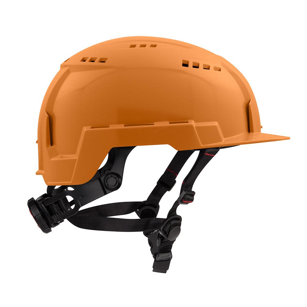 Milwaukee Orange Front Brim Vented Helmet with BOLT Class C